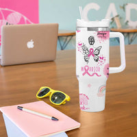 Breast Cancer Survivor Tumbler With Handle With Inspirational Words Get Well Soon Gifts - Wonder Print Shop
