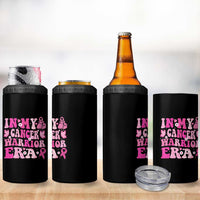 Breast Cancer Survivor 4 in 1 Can Cooler Tumbler Pink Ribbon In My Cancer Warrior Era Groovy - Wonder Print Shop