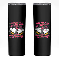 Breast Cancer Halloween Skinny Tumbler Pink Ribbon Save The Boobees Boo Bees - Wonder Print Shop