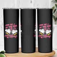 Breast Cancer Halloween Skinny Tumbler Pink Ribbon Save The Boobees Boo Bees - Wonder Print Shop