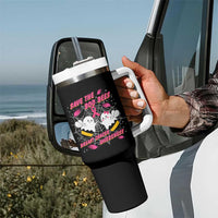 Breast Cancer Halloween Tumbler With Handle Pink Ribbon Save The Boobees Boo Bees - Wonder Print Shop