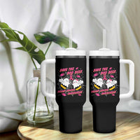 Breast Cancer Halloween Tumbler With Handle Pink Ribbon Save The Boobees Boo Bees - Wonder Print Shop