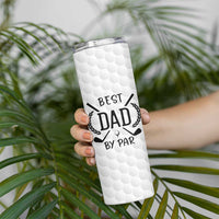 Dad Golf Skinny Tumbler Best Dad By Par Golfing Golfer American Flag Fathers Day