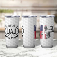 Dad Golf Tumbler Cup Best Dad By Par Golfing Golfer American Flag Fathers Day