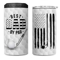 Dad Golf 4 in 1 Can Cooler Tumbler Best Dad By Par Golf Ball Texture American Flag