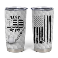 Dad Golf Tumbler Cup Best Dad By Par Golf Ball Texture American Flag