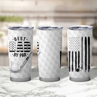 Dad Golf Tumbler Cup Best Dad By Par Golf Ball Texture American Flag