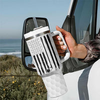 Dad Golf Tumbler With Handle Best Dad By Par Golf Ball Texture American Flag