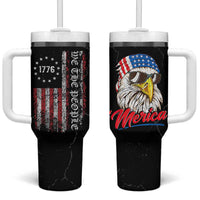 American Flag Tumbler With Handle We The People Bald Eagle Patriotic
