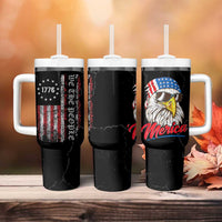 American Flag Tumbler With Handle We The People Bald Eagle Patriotic