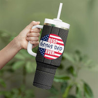 Best Bonus Dad Ever Tumbler With Handle Step Dad American Flag