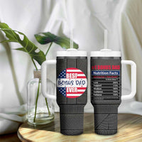 Best Bonus Dad Ever Tumbler With Handle Step Dad American Flag