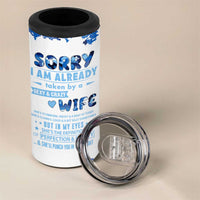 Husband Gift 4 in 1 Can Cooler Tumbler Funny Anniversary Wedding, Christmas, Valentines Day, Birthday Gifts for Him Blue Camo Camouflage - Wonder Print Shop