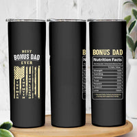 Best Bonus Dad Ever Skinny Tumbler Funny Step Dad American Flag Fathers Day