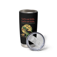 Funny Grammar Teacher Tumbler Cup Let's Eat Kids Punctuation Saves Lives Halloween Dinosaur Dracula - Wonder Print Shop