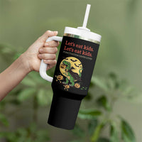 Funny Grammar Teacher Tumbler With Handle Let's Eat Kids Punctuation Saves Lives Halloween Dinosaur Dracula - Wonder Print Shop