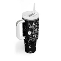 Funny Halloween Witch Tumbler With Handle Witches Brew Drink Witchy Vibes Spooky Decorations - Wonder Print Shop
