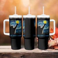 Van Gogh Cat Tumbler With Handle I Do What I Want Funny Cat Lover Starry Night