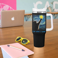 Van Gogh Cat Tumbler With Handle I Do What I Want Funny Cat Lover Starry Night