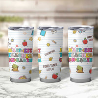 Teacher Appreciation Gifts Tumbler Cup Happiest Teacher On Earth Retro Groovy - Wonder Print Shop