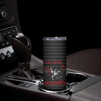 Scary Halloween Skeleton Skinny Tumbler Just Waiting for Halloween Spooky Spider Web Horror Spooky Decoration - Wonder Print Shop