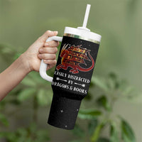 Dragon Book Lovers Gifts Tumbler With Handle Easily Distracted By Books And Dragons Nerds - Wonder Print Shop