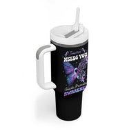 Suicide Prevention Awareness Tumbler With Handle Teal Purple Ribbon Butterfly Stay Tomorrow Needs You Therapist Psychologist - Wonder Print Shop