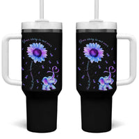 Suicide Prevention Awareness Tumbler With Handle Teal Purple Elephant Your Story Is Not Over Sunflower Therapist Psychologist - Wonder Print Shop