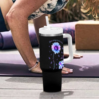 Suicide Prevention Awareness Tumbler With Handle Teal Purple Elephant Your Story Is Not Over Sunflower Therapist Psychologist - Wonder Print Shop