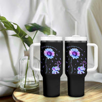 Suicide Prevention Awareness Tumbler With Handle Teal Purple Elephant Your Story Is Not Over Sunflower Therapist Psychologist - Wonder Print Shop
