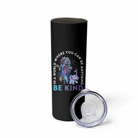 Suicide Prevention Awareness Skinny Tumbler Teal Purple Elephant In A World Where You Can Be Anything Be Kind Therapist Psychologist - Wonder Print Shop