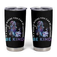 Suicide Prevention Awareness Tumbler Cup Teal Purple Elephant In A World Where You Can Be Anything Be Kind Therapist Psychologist - Wonder Print Shop