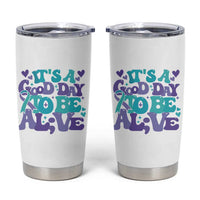 Suicide Prevention Awareness Tumbler Cup Teal Purple Ribbon Inspirational Motivational Gifts Little Reminders Therapist Psychologist - Wonder Print Shop