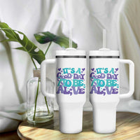 Suicide Prevention Awareness Tumbler With Handle Teal Purple Ribbon Inspirational Motivational Gifts Little Reminders Therapist Psychologist - Wonder Print Shop