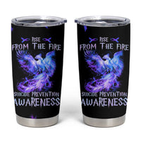 Suicide Prevention Awareness Tumbler Cup Teal Purple Ribbon Phoenix Rise From The Fire - Wonder Print Shop