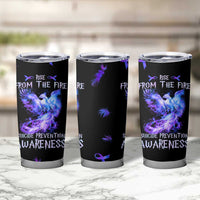 Suicide Prevention Awareness Tumbler Cup Teal Purple Ribbon Phoenix Rise From The Fire - Wonder Print Shop