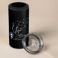 Suicide Prevention Awareness 4 in 1 Can Cooler Tumbler Teal Purple Dragonfly Your Story Is Not Over - Wonder Print Shop
