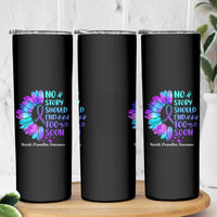 Suicide Prevention Awareness Skinny Tumbler Teal Purple Sunflower No Story Should End Too Soon - Wonder Print Shop