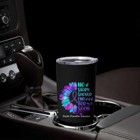 Suicide Prevention Awareness Tumbler Cup Teal Purple Sunflower No Story Should End Too Soon - Wonder Print Shop