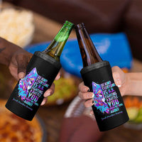 Suicide Prevention Awareness 4 in 1 Can Cooler Tumbler Teal Purple Ribbon Wolf Be Kind Everyone Is Fighting A Battle You Know Nothing About - Wonder Print Shop