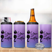 Suicide Prevention Awareness 4 in 1 Can Cooler Tumbler Teal Purple Semicolon Cat Your Matter Therapist Psychologist - Wonder Print Shop