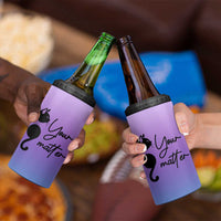 Suicide Prevention Awareness 4 in 1 Can Cooler Tumbler Teal Purple Semicolon Cat Your Matter Therapist Psychologist - Wonder Print Shop