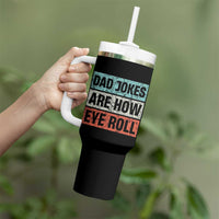Christmas Gifts for Dad Tumbler With Handle Dad Jokes Are How Eye Roll, Funny Father's Day Pun - Wonder Print Shop
