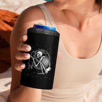 Skeleton and Black Cat 4 in 1 Can Cooler Tumbler Skull Kitty Cute Goth Halloween Pet - Wonder Print Shop