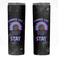 Suicide Prevention Awareness Skinny Tumbler Teal Purple Sunflower Choose Life Stay Therapist Psychologist - Wonder Print Shop
