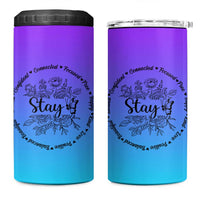 Suicide Prevention Awareness 4 in 1 Can Cooler Tumbler Teal Purple Semicolon Stay Positive Saying Inspirational Gifts - Wonder Print Shop