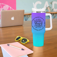 Suicide Prevention Awareness Tumbler With Handle Teal Purple Semicolon Stay Positive Saying Inspirational Gifts - Wonder Print Shop