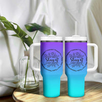 Suicide Prevention Awareness Tumbler With Handle Teal Purple Semicolon Stay Positive Saying Inspirational Gifts - Wonder Print Shop