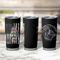 Native American Culture Tumbler Cup Strong Indigenous Women Feathers USA Flag - Wonder Print Shop