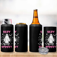 Halloween Ghost Slay Spooky Face 4 in 1 Can Cooler Tumbler Pink Ghosts Funny Decoration Horror Gift - Wonder Print Shop